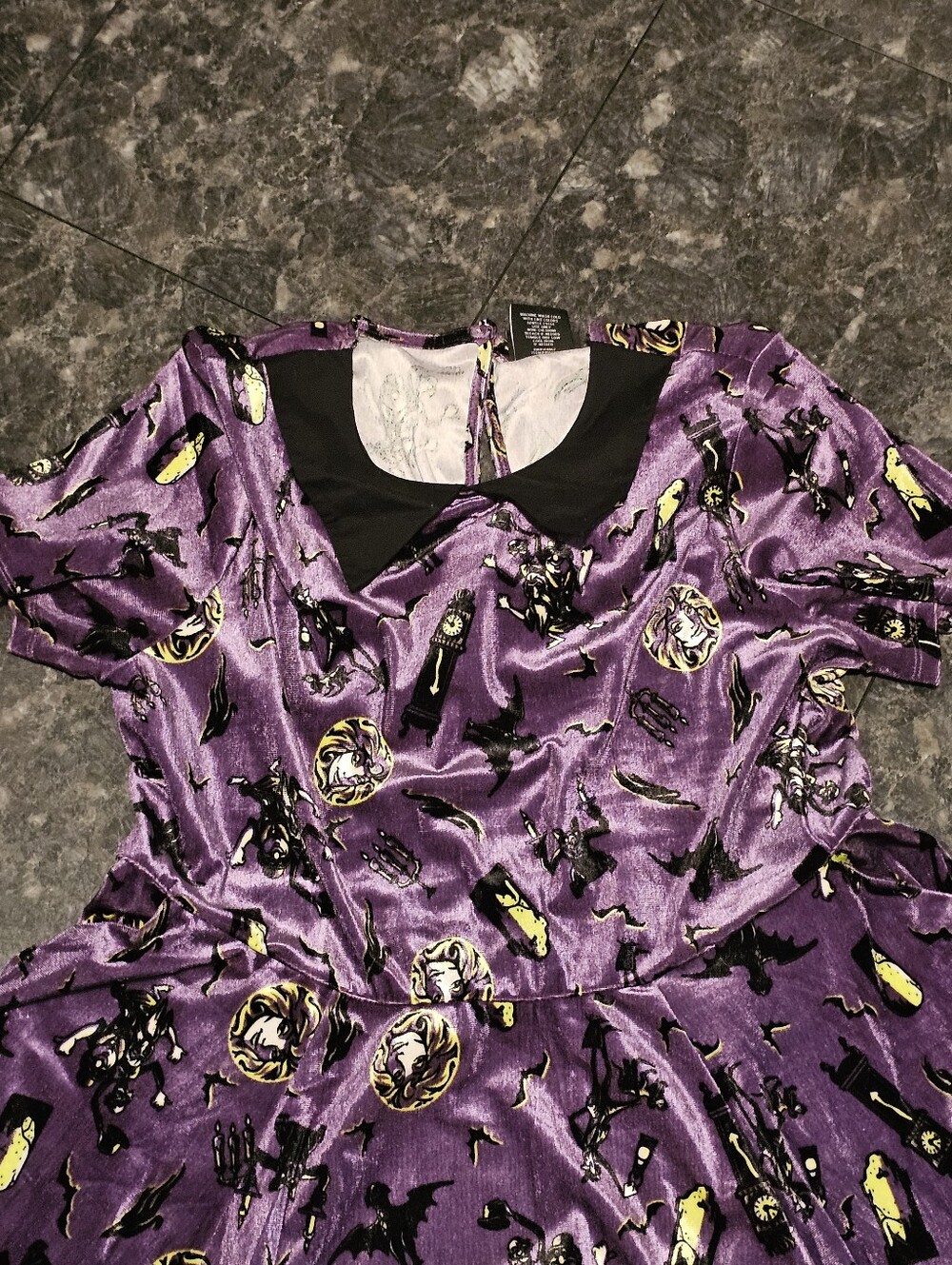 Torrid Disney Haunted Mansion Purple Velvet Aop Dress Midi Halloween Size 1 XL - Picture 5 of 10